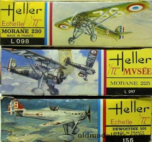 Heller 1/72 TWO Morane Saulnier MS-230 / Morane 225 / TWO Dewoitine 501, L098 plastic model kit