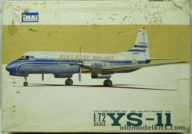 Imai 1/72 NAMC YS-11 Piedmont With Clear Fuselage - Full Interior and Ground Tug, 4601 plastic model kit