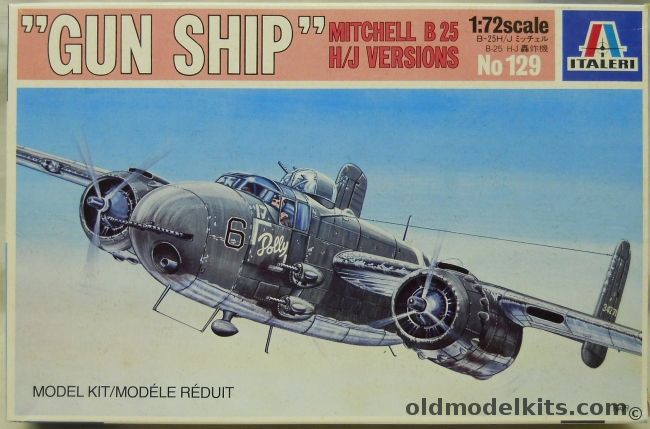 Italeri 1/72 B-25 H/J Mitchell Gun Ship - I ACG Burma 1944 or 310th BG Corsica 1945, 129 plastic model kit