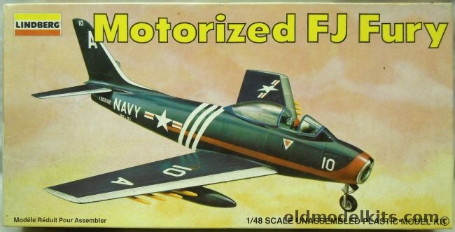 Lindberg 1/48 FJ-2 Fury Motorized with Jet Sound, 2336 plastic model kit