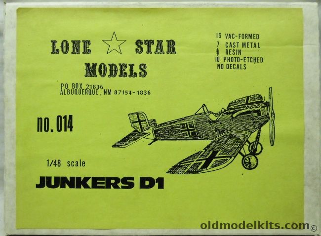 Lone Star 1/48 Junkers D1 - (D-1), 014 plastic model kit