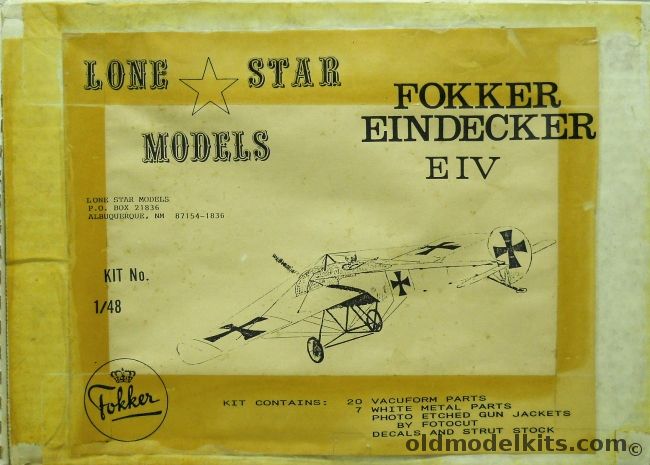 Lone Star 1/48 Fokker  Eindecker E-IV - (E.IV) plastic model kit