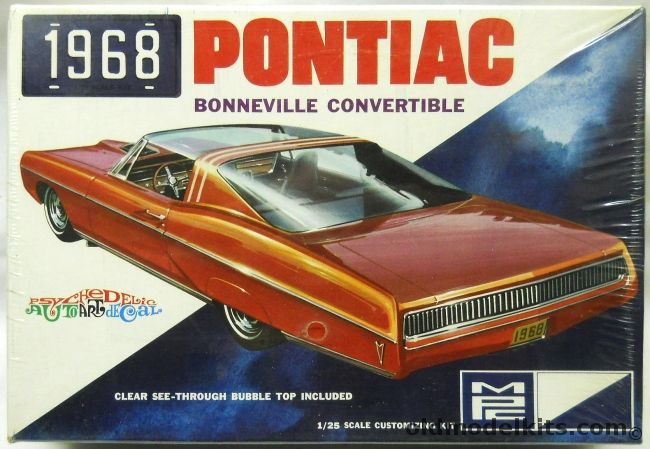 MPC 1/25 1968 Pontiac Bonneville Convertible - Stock or Custom With Clear Bubble Top, 1068-200 plastic model kit