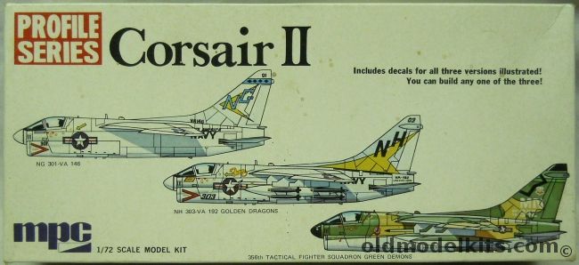 MPC 1/72 A-7 Corsair II Profile Series - USN VA-146 /  USN VA-192 Golden Dragons / USAF 356th TFS Green Demons, 2-1509-150 plastic model kit