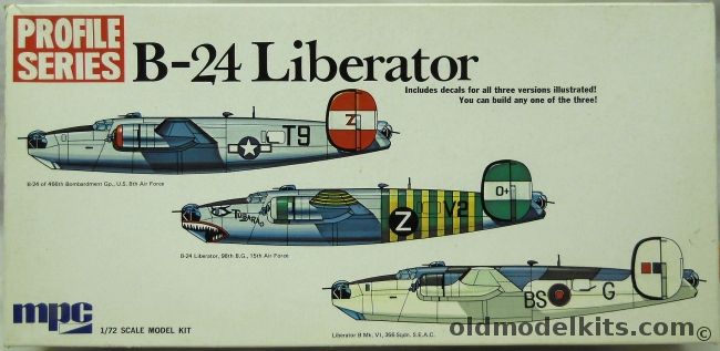MPC 1/72 TWO B-24D Liberator Profile Series and Airfix - 466th BG 8th AF / 98th BG 15th AF / Liberator B Mk. VI 356 Sq SEAC, 2-2001-200 plastic model kit