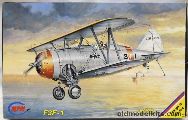 MPM 1/72 Grumman F3F-1 Fighter - VF-4 Red Rippers USS Ranger / VF-3 USS Saratoga CV3 1937 - (F3F F3F1), 72077 plastic model kit