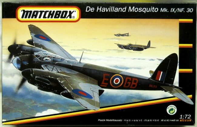 Matchbox 1/72 Mosquito NF30 or Mk IX - 85 Sq RAF Swanington 1944 or 105 Sq RAF Marnham 1943, 40116 plastic model kit