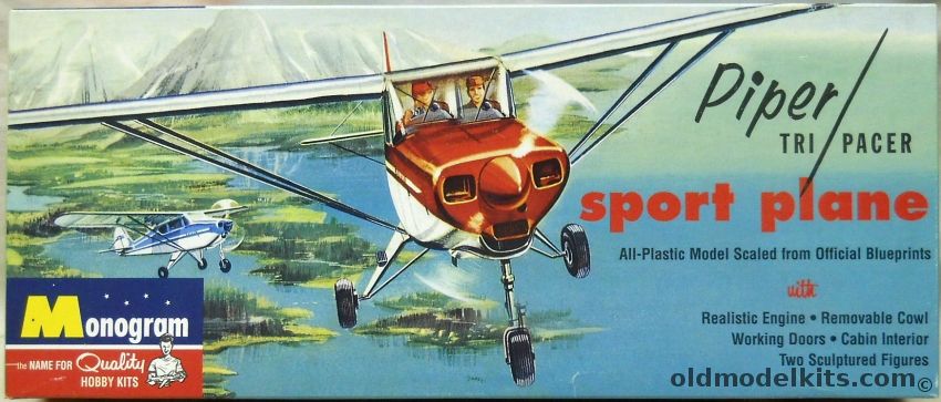 Monogram 1/32 Piper Tri-Pacer Sport Airplane - (Tripacer), 0025 plastic model kit