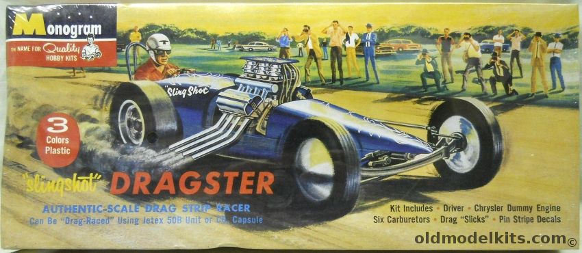 Monogram Slingshot Dragster for use with Jetex 50B or CO2 Capsule, 0789 plastic model kit