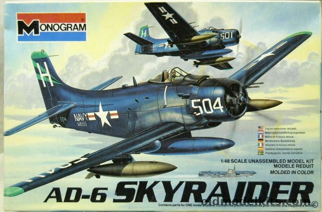 Monogram 1/48 AD-6 Skyraider, 5429 plastic model kit