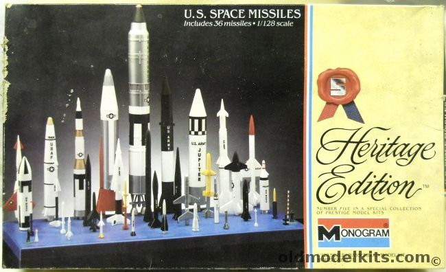 Monogram 1/128 US Space Missiles Titan II / Atlas / Minuteman II / Thor / Hound Dog / Corporal / Nike Hercules / Sergeant / Nike Ajax / Poseidon / Honest John / Terrier / Lacrosse / ASROC / Rat / Sparrow / Bullpup / Falcon / Redstone / Jupiter / Spartan & More, 6055 plastic model kit