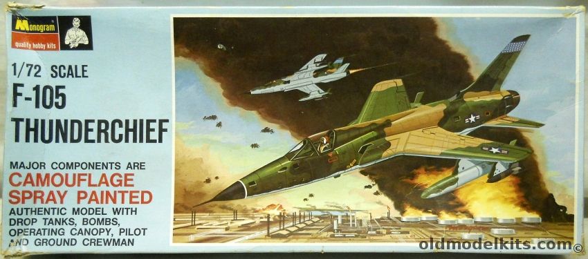 Monogram 1/72 F-105D Thunderchief With Factory Camouflage Paint - Blue Box Issue, PA150-150 plastic model kit