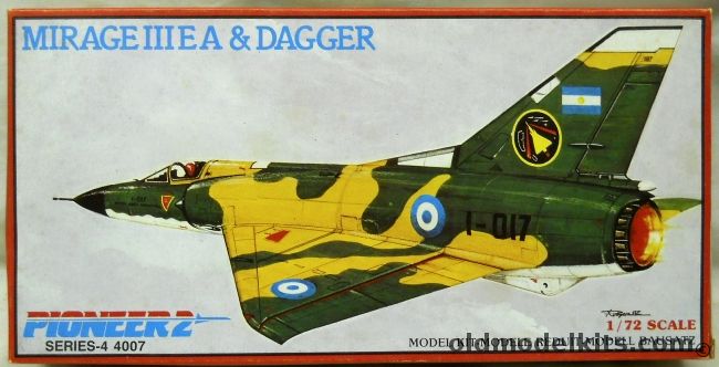 Pioneer 2 1/72 TWO Mirage III EA Or Argentine Dagger, 4007 plastic model kit