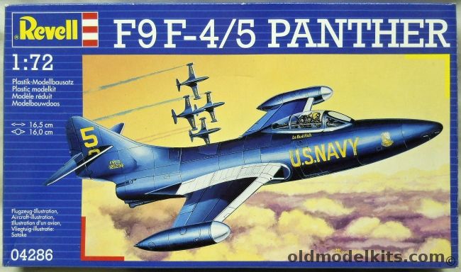 Revell 1/72 Grumman F9F-4/5 Panther - Blue Angels NAS Pensacola 1952-1953 / US Marines VMF-312 MCAS Cherry Point 1954, 04286 plastic model kit