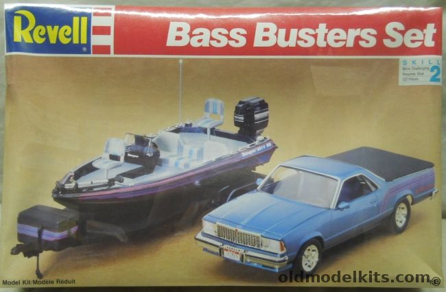 Revell 1/25 Bass Busters Set Chevrolet El Camino With Ranger 361V Comanche Bass Boat And Trailer, 7243 plastic model kit