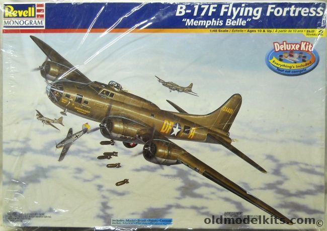 Revell 1/48 Boeing B-17F Memphis Belle Flying Fortress With Glue And Paint, 85-6652 plastic model kit