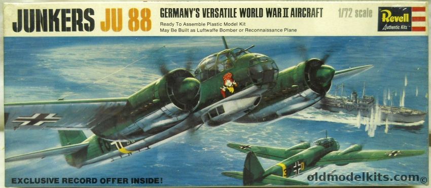 Revell 1/72 Junkers Ju-88A-4 / Ju-88D-1 - Bomber or Reconnaissance Versions (Ju88A4 Ju88D1), H113-130 plastic model kit