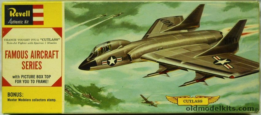 Revell 1/59 Chance Vought Cutlass F7U-3 with Sparrow Missiles - Famous Aircraft Series - (F7U3), H171-129 plastic model kit