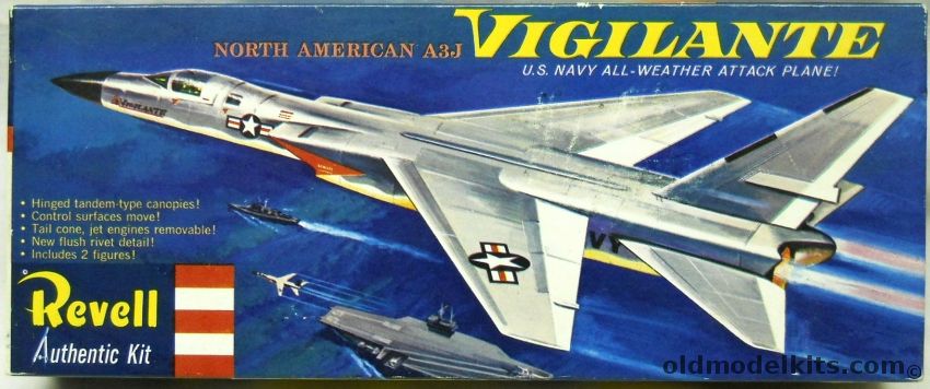 Revell 1/83 A3J Vigilante Nuclear Bomber - (A-5A), H196-98 plastic model kit