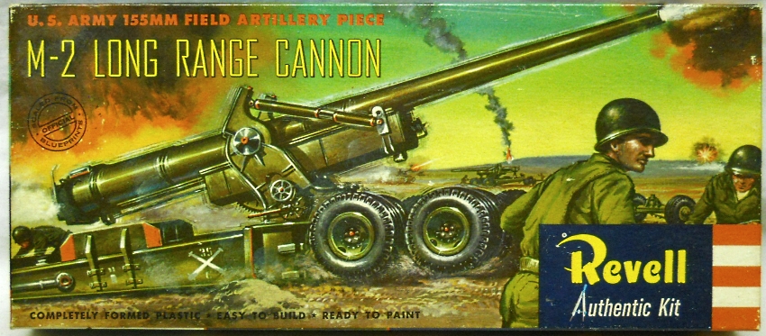 Revell 1/40 US Army 155mm Field Artillery Piece M-2 Long Range Cannon - 'S' Issue, H535-129 plastic model kit