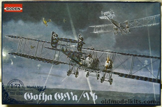 Roden 1/72 Gotha G-Va /Vb Night Raider Bomber - (Gotha GV), Ro-020 plastic model kit