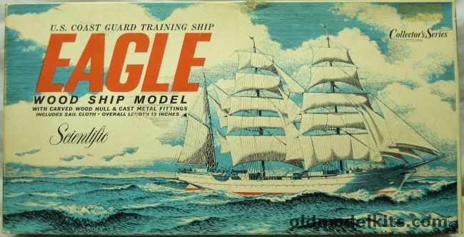 Scientific USS Eagle - US Coast Guard Training Ship - 13 Inch Long Wooden Ship Kit, 168 plastic model kit