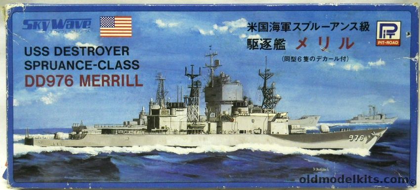 Skywave 1/700 USS Merrill DD976 - Comte De Grasse / Conolly / John Rogers / Deyo / Ingersoll - Spruance Class Destroyer, 44 plastic model kit