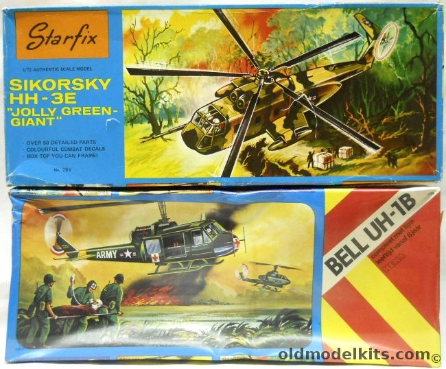 Starfix 1/48 Bell UH-1B Rescue Chopper  And 1/72 Sikorsky HH-3E Jolly Green Giant - (ex Monogram and Revell), 815A plastic model kit