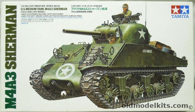 Tamiya 1/35 M4A3 Sherman 75mm Gun Late Model -  Ardennes December 1944 / Germany January 1945 / Germany Feb 1945 / Philippines January 1945 - (M-4), MM222-1200 plastic model kit