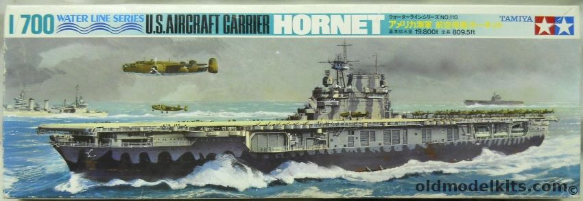 Tamiya 1/700 Aircraft Carrier CV-8 Hornet - With B-25s Plus Trumpeter Airwing Of F4F Wildcats SBD Dauntless And TBD Devastators, 77510 plastic model kit