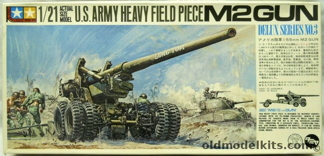 Tamiya 1/21 US Army Heavy Field Piece M2 155mm Long Tom Gun, DT103-450 plastic model kit