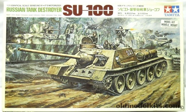 Tamiya 1/25 Russian Tank Destroyer SU-100 Motorized, DT110 plastic model kit