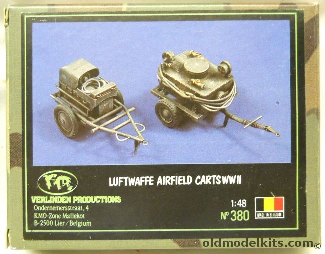 Verlinden 1/48 Luftwaffe Airfield Carts WWII, 380 plastic model kit