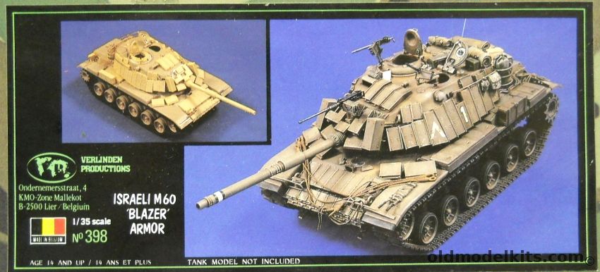 Verlinden 1/35 Israeli M60 Blazer Armor, 398 plastic model kit