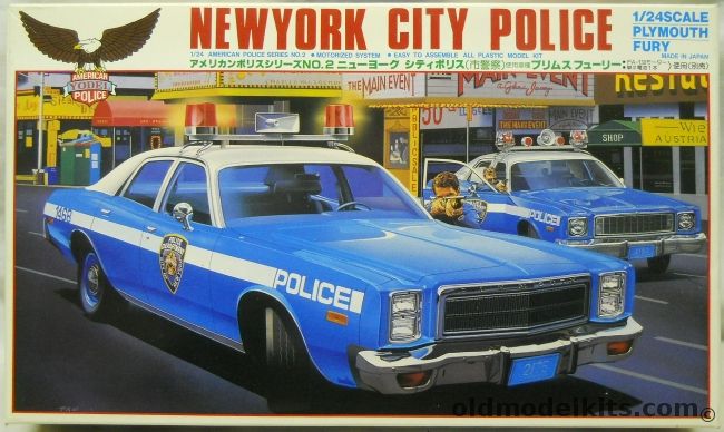 Yodel 1/25 1977 Plymouth Fury New York City Police Car- Motorized, YPM-2-1000 plastic model kit