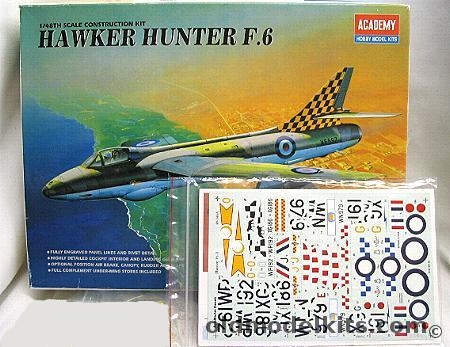 Academy 1/48 Hawker Hunter F.6 - With AeroMaster Decals, 2164 plastic model kit