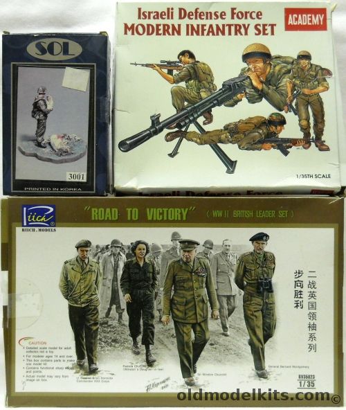 Academy 1/35 Israeli Defense Force Modern Infantry Set / SOL Soldier With Mama & Baby WWI / Riich Models Road To Victory WWII British Leader Set, 1368 plastic model kit