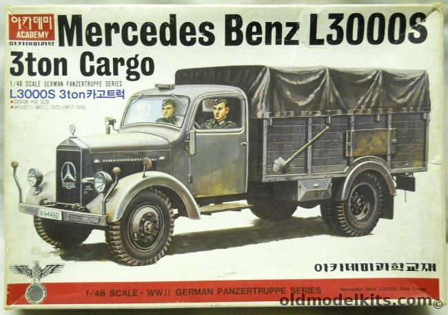 Academy 1/48 Mercedes Benz L3000S 3 Ton Cargo Truck - (ex Bandai), 1500 plastic model kit