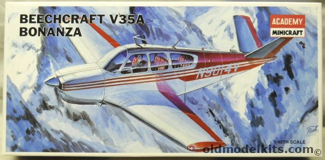 Academy 1/48 Beechcraft V35A Bonanza - (ex Bandai), 1609 plastic model kit