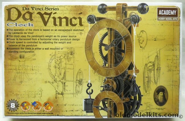 Academy 1/1 Da Vinci Clock - Working Clock Based On A Sketch by Leonardo Da Vinci, 18150 plastic model kit