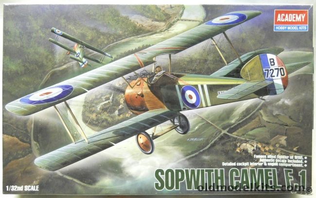 Academy 1/32 Sopwith Camel F-1 - Capt Roy Brown No 209 Sq May 1918 / No. 43 Sq Mid 1918, 2189 plastic model kit