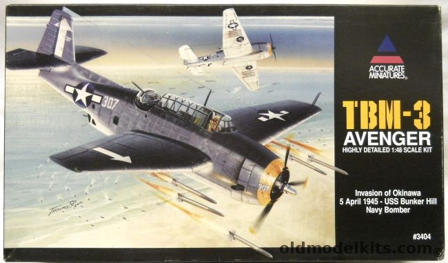 Accurate Miniatures 1/48 Grumman TBM-3 Avenger - April 5 1945 Okinawa USS Bunker Hill, 3404 plastic model kit