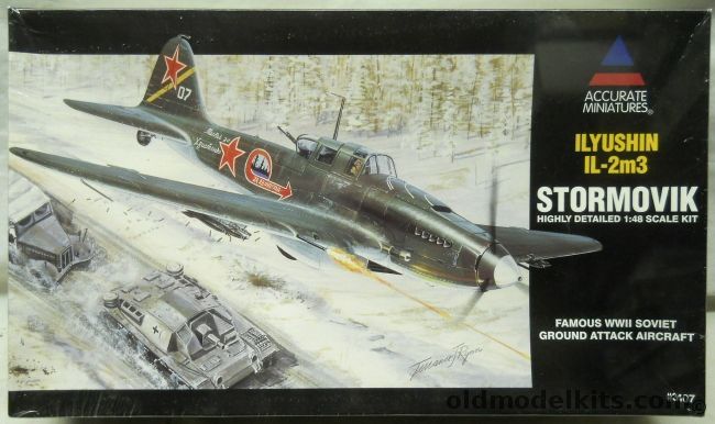 Accurate Miniatures 1/48 Ilyushin IL-2m3 Stormovik - Soviet 566 ShAP (Battle Regiment) Leningrad Summer 1944, 3407 plastic model kit