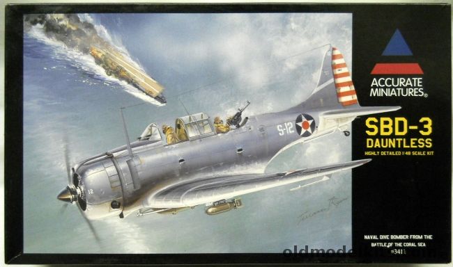 Accurate Miniatures 1/48 SBD-3 Dauntless - Battle of the Coral Sea May 1942 USS Lexington, 3411 plastic model kit