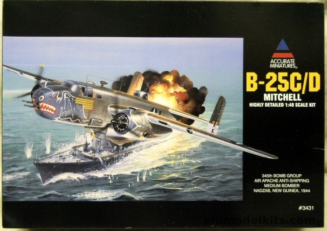 Accurate Miniatures 1/48 B-25C / B-25D Mitchell - 345th Bomb Group 'Dirty Dora' New Guinea 1944 or 7C North Africa - (B-25C/D), 3431 plastic model kit