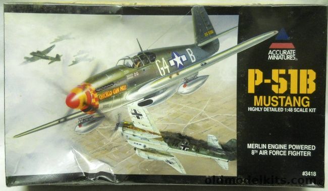 Accurate Miniatures 1/48 North American P-51B Mustang Merlin Powered - 8th Air Force, 3418 plastic model kit