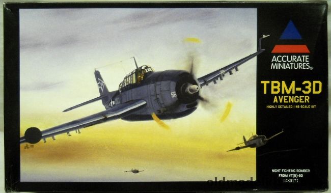 Accurate Miniatures 1/48 Grumman TBM-3D Avenger - Night Fighting Bomber Of VT(N)-90 USS Enterprise DV-6, 480121 plastic model kit