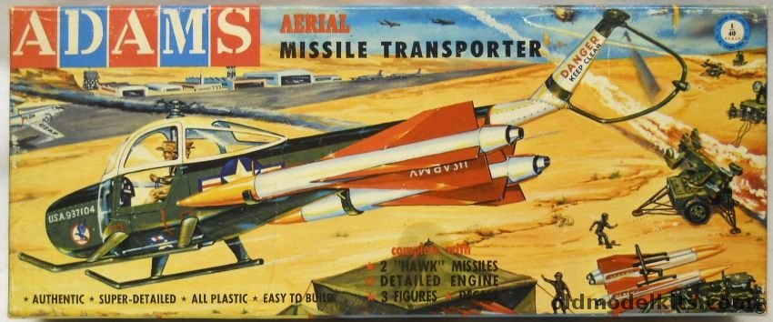 Adams 1/40 Aerial Missile Transporter - Cessna YH-41 With Hawk Missiles, K-158-98 plastic model kit