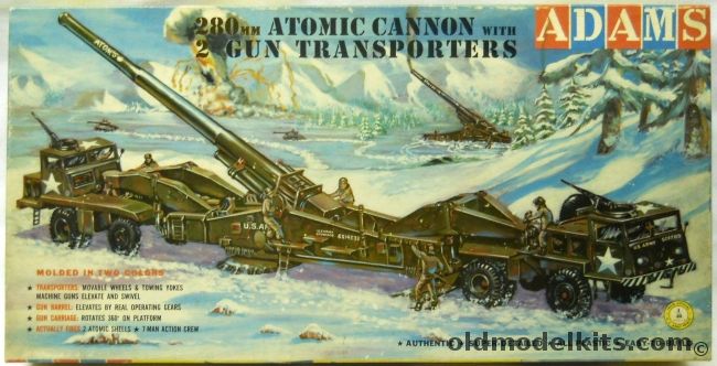 Adams 1/40 280mm Atomic Cannon With 2 Gun Transporters - M65, K153-398 plastic model kit