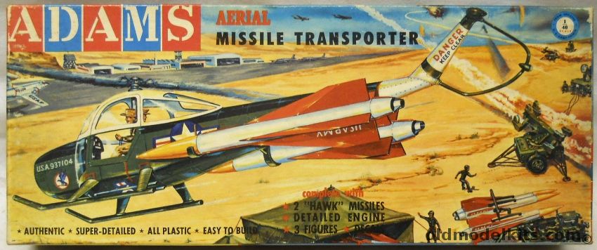 Adams 1/40 Aerial Missile Transporter - Cessna YH-41 With Hawk Missiles, K-158-98 plastic model kit